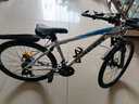 永久山地自行车26英寸21速碟刹款减震前叉男女式成人学生城市越野单车 21速26英寸钢架线碟 白色 实拍图