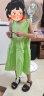 ASK JUNIOR女童裙子夏季儿童纯色花朵连衣裙无袖小清新公主裙 绿色 120  晒单实拍图