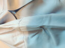 佐马仕 （ZUOMASHI） 长袖衬衫女商务休闲职业装正装衬衣修身工装OL酒店通勤工作服 纯蓝色 MV658（V·领） S/35（80斤-90斤） 实拍图