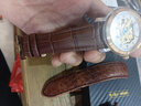 图登适用1853天梭表带小牛皮手表带 男真皮适用力洛克俊雅海星卡森豪致蝴蝶扣T006/T099/T063/T065表链 棕皮棕线-无扣款 22mm 实拍图