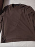 真维斯（JEANSWEST）长袖t恤男装秋冬季款保暖内搭打底衫双面加绒纯色男士长袖上衣服 低领 咖啡 纯色 XL 【双面磨毛】 实拍图