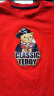 Classic Teddy精典泰迪儿童短袖T恤童装女童上衣男童夏装宝宝衣服1 棒球帽子熊同色插肩大红 90 实拍图