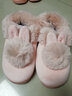 梵蔚可爱儿童棉拖鞋包跟女亲子拖鞋小孩男女童中大童宝宝家居棉鞋冬季 粉红大童大人 40-41 建议38-39码脚穿 实拍图