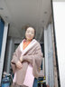 继方（JIFANG）空调披肩围巾两用女秋冬季刺绣加厚带袖斗篷妈妈外套婚礼旗袍外搭 卡其+粉 实拍图