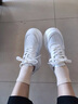 狄德拉真皮小白鞋女春夏新款厚底内增高百搭板鞋透气增高运动休闲潮单鞋 白色 皮面 34 (220mm) 标准码 实拍图