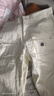 马登工装美式复古做旧宽松米白牛仔裤休闲直筒多口袋伐木工裤男 白色 32 实拍图