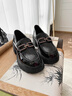 CAMILA KSENIA小皮鞋女士2025新款秋季厚底单鞋子时尚品牌鞋子漆皮乐福鞋一脚蹬 黑色 37 实拍图