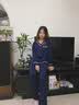 歌佰芬睡衣女秋冬季纯棉长袖睡衣女冬休闲家居服圆领可外穿全棉运动套装 64253中紫 M （80-100斤） 实拍图