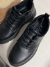 回力商务休闲鞋男低帮工装鞋男士英伦系带皮鞋男  0650M 黑色加绒 42 实拍图