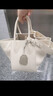 RABEANCO/中号翅膀包菜篮子包女包手提单肩包通勤包包女 87650 奶油白(经典款） 实拍图