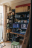 哈骆顿（HALODN） 洞洞板书架立式置物架电竞桌电脑桌储物收纳墙免打孔落地书架子 黑色 106*39*195cm 实拍图