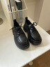 CAMILA KSENIA小皮鞋英伦风女士2025新款秋季厚底时尚百搭单鞋松糕乐福鞋子品牌 哑光黑 38 实拍图