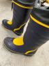 非常行（Jolly Walk）水靴雨靴男水鞋高筒雨鞋长筒钓鱼洗车防水套鞋胶鞋 蓝黄加绒款 41 实拍图