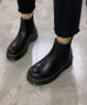 马丁（DR.MARTENS）春夏2976 Quad 机车靴光面皮黑色厚底女款切尔西靴 黑色 38 实拍图