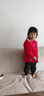 优贝祥女宝宝反穿衣灯芯绒秋冬幼儿园大码罩衣婴儿吃饭衣防水有加长款 大红色葵花 110码【身高100左右】 实拍图