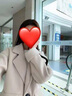 HOUQIYE毛呢大衣男春秋新款网红呢大衣男女i love you刺绣韩版中长款呢子 F815灰色 尺码有备注体重，下单请拍正确尺码 实拍图