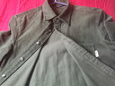 马登工装 美式休闲灯芯绒纯棉长袖衬衫叠穿内搭外套条绒衬衣男秋 军绿 S 实拍图