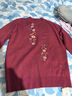 俞兆林妈妈装红色毛衣女冬装加绒针织衫老年人衣服加厚针织衫 Y244Z6013 实拍图