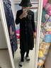 独束大码女装复古V领针织裙女秋冬新款胖mm收腰显瘦连衣裙 静谧黑 L 实拍图