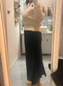 浪莎灯芯绒半身裙女秋冬2024中长款高腰后开叉复古高级感a字中长裙子 实拍图