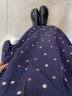 乔万尼春装女年秋季新款波点气质修身高腰衬衫式雪纺连衣裙中长款 藏蓝色 XL 晒单实拍图