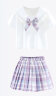 多妙屋女童JK套装儿童T恤夏装半身裙中大童学院风两件套薄66325白色 160 晒单实拍图