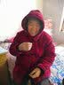 安贞雪60岁70老年人衣服妈妈装冬装连帽灯芯绒棉袄加绒加厚棉衣LYFS928 红凤尾上衣 4XL 建议135-150斤 实拍图