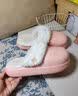 朴西家用防水棉拖鞋女冬季居家室内保暖可拆卸毛绒拖鞋厚底可户外 树莓红 38-39 实拍图