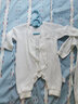 Aengbay昂贝 婴儿连体衣春秋纯棉幼儿衣服宝宝四季初生儿秋衣长袖哈衣新生儿衣服打底睡衣 白色（绑带款） 59cm 实拍图