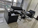 天赐辰办公室沙发接待会客老板三人位简约现代真皮午睡商务办公茶几组合 三人位沙发 黑色加厚西皮 实拍图