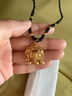 蓓影足金999平安福字如意锁包吊坠女手工编织黄金项链生日女友妈妈 足金平安锁吊坠+6金珠 实拍图