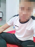 啄木鸟（TUCANO）短袖t恤套装男圆领弹力中老年凉感休闲长裤爸爸装两件套雾霾蓝XL 实拍图