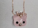 今上珠宝18K金钻石生肖猪吊坠女玫瑰金项链十二生肖牛鸡虎 18k金芙蓉石生肖猪吊坠+18K金项链 实拍图