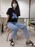 GENIOLAMODE牛仔裤男日常休闲个性男士长裤宽松直筒垂坠牛仔裤 实拍图