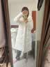 斐乐蓬蓬羽绒服丨FILA过膝长款羽绒女连帽防污保暖外套 云菇白-WT XL 175/92A 实拍图
