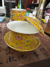容山堂京韵盖碗茶杯陶瓷大号珐琅彩绘三才青花泡茶碗功夫茶具配件 陶瓷珐琅彩盖碗-黄莲花 实拍图