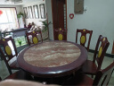 申师傅  大理石圆形餐桌椅组合带转盘简约实木餐桌小户型家用吃饭桌子 红棕色 1.3米+8椅+转盘 晒单实拍图