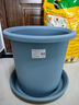 爱丽思（IRIS）花瓶彩色Deepot圆形月季铁线莲花盆园艺批发树脂花盆塑料盆 12号雾霾蓝（带盆托） 深型 实拍图