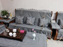 凯青实木沙发垫带靠背海绵坐垫加厚防滑四季通用红木沙发垫子椅垫套装 裙边款-灰色 160cm-三人座位带靠背 实拍图