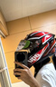 AGV K5S摩托车双镜片头盔机车跑盔男女骑行全盔四季通用安全帽3C TEMPEST/BLACK/RED L（适合58-59头围） 实拍图