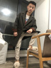 秋冬款风衣男毛呢大衣中长款韩版潮流加厚宽松大码青少年帅气男士呢子外套 灰色 L（尺码偏大） 实拍图