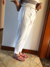 PHJ九分休闲裤女夏季新款通勤百搭烟管西装裤高腰显瘦小脚铅笔哈伦裤 白色（九分） XL 实拍图