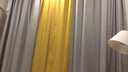 伊帘坊窗帘成品加密加厚仿亚麻棉麻纯色卧室客厅定制遮光窗帘布窗纱拼接窗帘 灰色+黄色左右拼接 2.5米宽*2.7米高挂钩式可改高度 实拍图