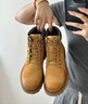 骆驼（CAMEL）【王俊凯同款】马丁靴鞋冬季新款高帮大黄靴户外工装登山靴子会员 GF122W7790 金黄 (女款） 39 实拍图