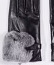 恒源祥女士羊皮手套触摸屏加绒加厚保暖真皮手套秋冬獭兔毛手套 黑色# 180/185女(L) 实拍图