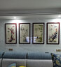 春半梅兰竹菊挂画中堂字画客厅装饰画沙发背景国画山水画四联书房壁画  梅兰竹菊-1 120*40cm红木色实木框-四联组合 实拍图