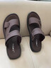 公牛世家凉鞋男夏季透气真皮凉拖两用户外沙滩鞋爸爸男士软底驾车半拖鞋 棕色20017 41(标准皮鞋码) 实拍图