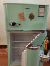 惠康（HICON)冰箱小型家用单人宿舍冷藏冷冻双开门电冰箱二人租房小冰柜彩色复古小冰箱 薄荷绿 BCD-91M 实拍图