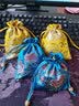睿爸中秋节香包香囊空袋子锦缎双层束口袋随身荷包抽绳香包驱蚊袋艾草空袋子小布袋绸缎收纳布袋子 金黄色富贵花 2个空袋 实拍图