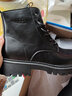 回力官方马丁靴男靴秋季皮面防水厚底增高工装靴黑色靴子男 黑色39 实拍图
